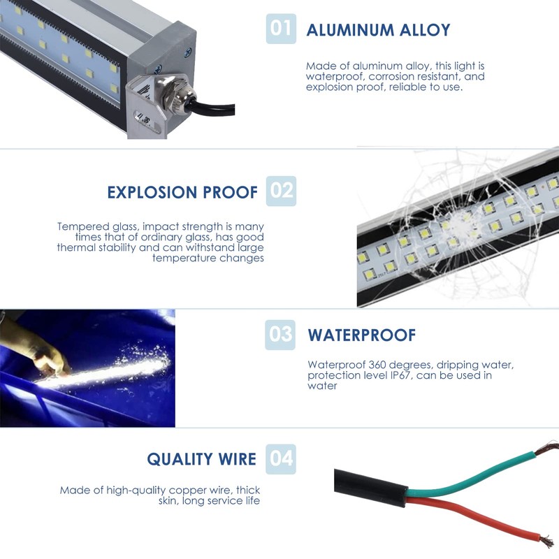 24V 12W LED Tube Light, CNC Machine Work LED Shop