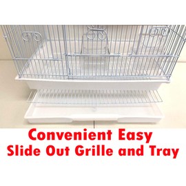 Mcage 37-Inch Large Double Roof Top Flight Bird Cage with Playing Toys Ladder for Small Parrot Cockatiel Sun Parakeet Green Cheek Conure Budgie Finch Lovebird Canary Aviary