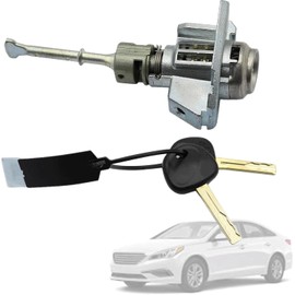 XQSMWF Front Door Lock Cylinder Set Kit with 2 Keys,Compatible with Hyundai Sonata 2015-2019 Compatible with Hybrid 2016-2019# 81970-C1A00 81970C1A00