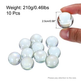 sourcing map Acrylic Beads,10pcs Round Acrylic Gemstone Clear 0.46lbs (0.98") Acrylic Marbles Pebbles for Vase Fillers Aquarium Decor DIY Craft
