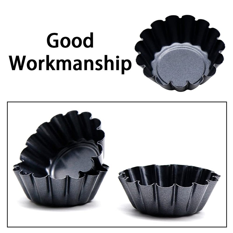 Adipn 6 Pcs Tart Tins Mini Non-Stick Tart Pans Round