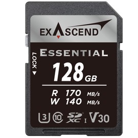 Essential 128GB SDXC UHS-I V30 Memory Card Card Continuous Shooting Mode & Full-HD & 4K UHD Recording 170 MB/s Read, 140 MB/s Write, UHS-I, Class 10, U3, V30 Camera SD Card (UHS-I V30, 128GB)