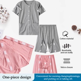 DURASIKO Unisex Bedridden Patient Clothing,Patient Pants,Tear Away Pants,Soft Cotton Material,Hospital Pants for Home Care/Post Surgery/Dialysis/Elderly/Fracture/Disability/Rehab