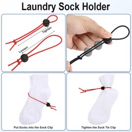 Wowangce 100 Pcs Sock Clips for Laundry Locks Your Socks Laundry Sock Holder Sock Tie Clips Sock Organizer for Washing Machine and Dryer