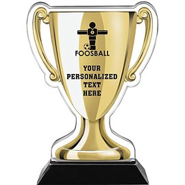 Crown Awards 7" Foosball Gold Cup Trophies, Custom Foosball Acrylic Cup Trophy Prime