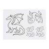 4 x 'Dragon Outline' Temporary Tattoos - Water Resistant, Skin-Safe,