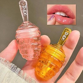 Charm Kiss 2 Unidades De Aceite Labial Hidratante Con Miel, Mascarilla Labial Nocturna De Miel Natural, Bálsamo Labial, Exfoliante Hidratante Y Preventivo Para Labios Secos Y Agrietados, Productos Par