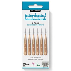 Humble Interdental Brush Bamboo Interdental Brushes Size 3 - 0.60 mm - Blue - Pack of 4 (4 x 6 Pieces)