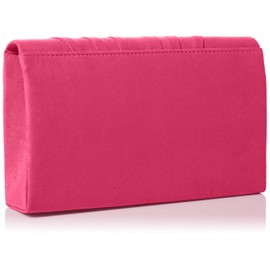 Swanky Swans Women's Iggy Suede Velvet Envelope Party Prom Clutch Bag Clutch Pink (Fuschia) ,5x13x22 cm (W x H x L)
