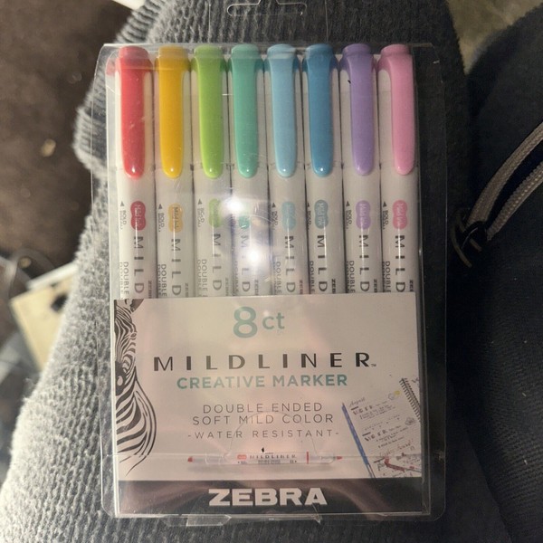 Zebra Mildliner Dual Tip Highlighter Creative Marker Pens - Set of 8 GENUINE