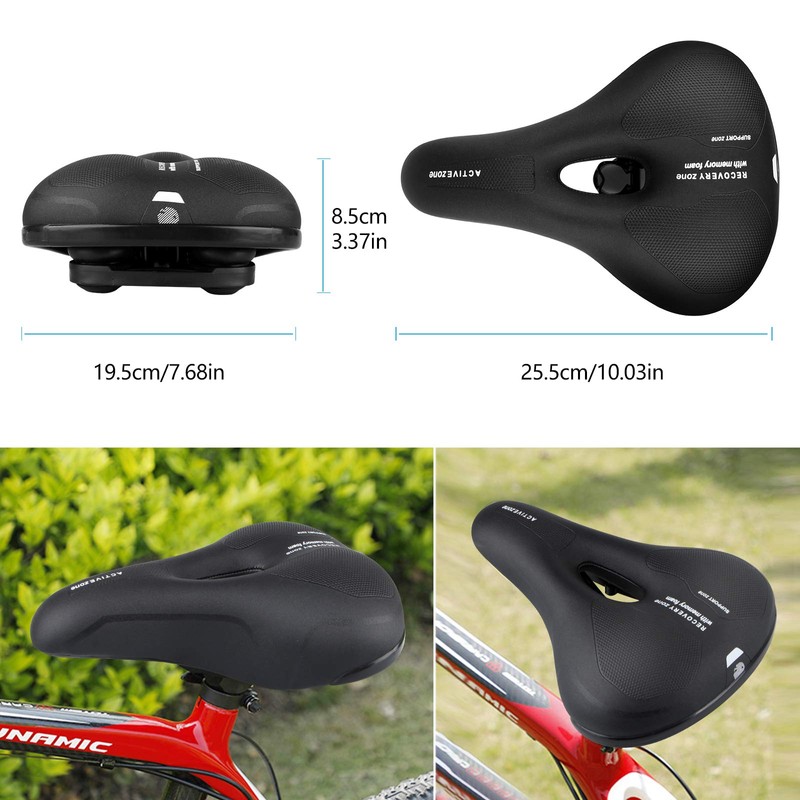 omitium Bicycle Saddle, Memory Foam Padded Bicycle Seat, Breathable Hollow