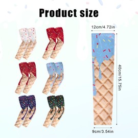 Lyreh 6 Pairs Ice Cream Arm Sleeve, Milk Silk Compression Baseball Arm Sleeve Sun Protection Cooling for Baseball Football Basketball Men Women