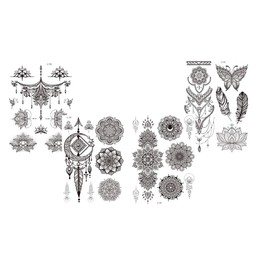 4 Sheets Mandala Temporary Tattoos
