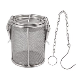 plplaaoo Stainless Steel Spice Filter Tea Filter Tea Ball Net Large Tea Infuser for Loose Tea Spice Strainer with Extended Chain Hook