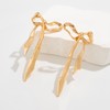 Gold Bow Earrings for Women Ribbon Bow Statement Earrings Sliver