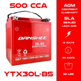 30L-BS Banshee Battery for Qualifying Harley Davidson Bikes, 4 Year Warranty