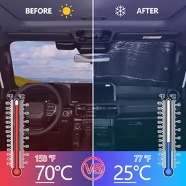 Front Windshield Sunshade for Toyota Land Cruiser Prado LC250 2024-2025 Accessories Windshield Sun shade Foldable Reflective Sun Visor Custom Sunscreen UV Blocker Privacy Protector HeatShield (Silver)