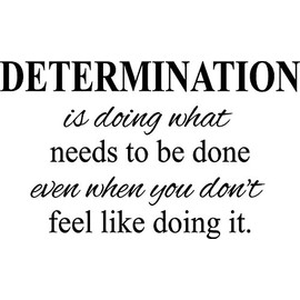 Creative Signs N Designs Determination- Motivational Quote Fitness Life Gym Vinyl Wall Decal (Black, 22"x13")