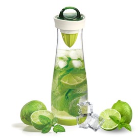bremermann Carafe 2-in-1 – with Removable Infuser Stick and Citrus Juicer, 1.1 Litre Capacity, Drinks Bottle with Leak-Proof Lid, Plastic, Green