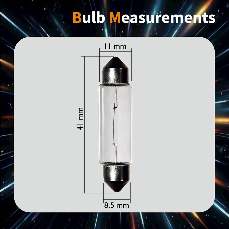Lanuovx 10 Pack 6411 Festoon Bulb 12V 10W Xenon Bulb