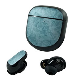 MightySkins Glossy Glitter Skin Compatible with Bose QuietComfort Earbuds II (2022) - Baby Blue Jacquard | Protective, Durable High-Gloss Glitter Finish | Easy to Apply and Change | Made in The USA