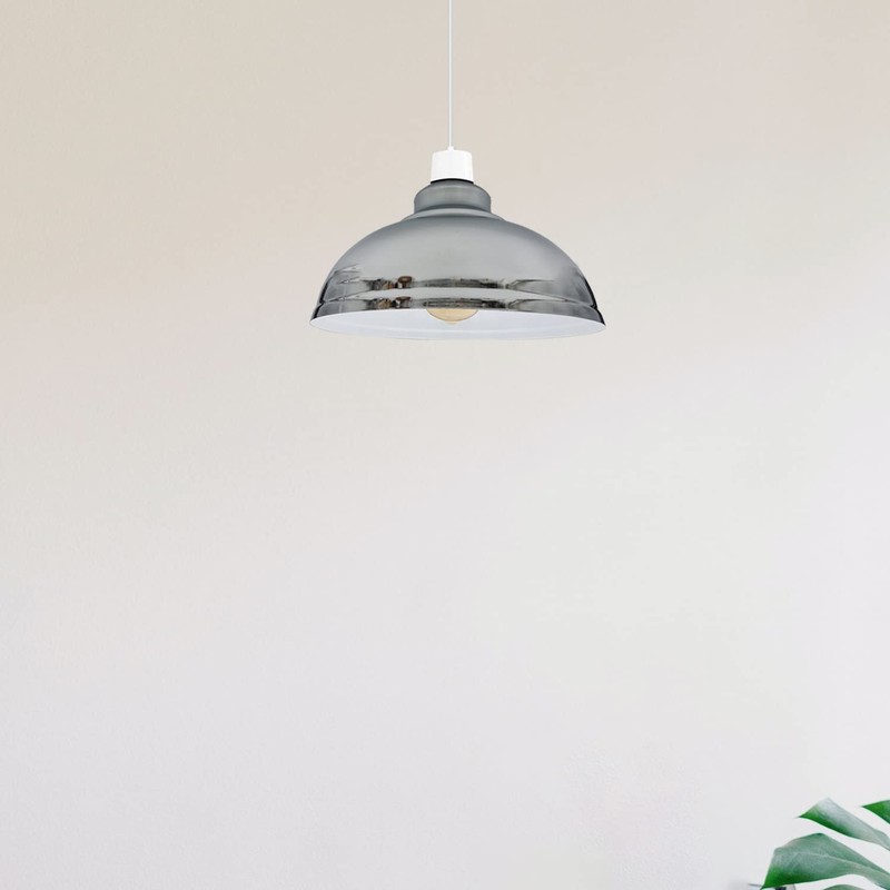 Chrome Ceiling Light Shade Metal Kitchen Lamp Shade Pendant Lighting