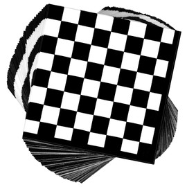 Black and White Checkered Flag Napkins, 160Pcs Checkered Party Napkins