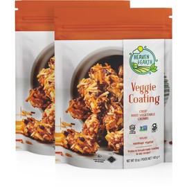 H&E - Revestimiento vegetal, migas de verduras de raíz crujiente, 10 onzas (paquete de 2) reemplazo de migas de pan sin gluten, sin OMG, vegano, kosher (incluyendo Pascua)