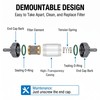 3/16" 6mm Universal Inline Fuel Filter, High Strength PC Clear