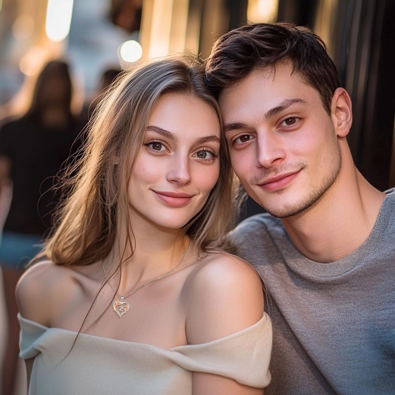 EUDORA Rose Heart Initial Z Necklace for Women Letter Z