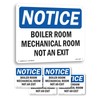 Boiler Room Mechanical Room Not An Exit OSHA Notice Aluminum