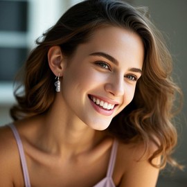 SHEAISRS Music Earrings S925 Sterling Silver Piano Dangle Earrings for Women Music Jewelry