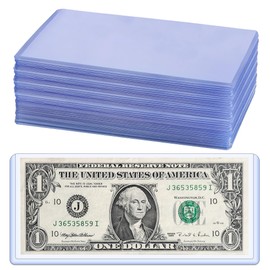 PN03L35 - 35 soportes de carga superior para billetes de banco de PVC transparentes, fundas de carga superior para colección de papel y dinero