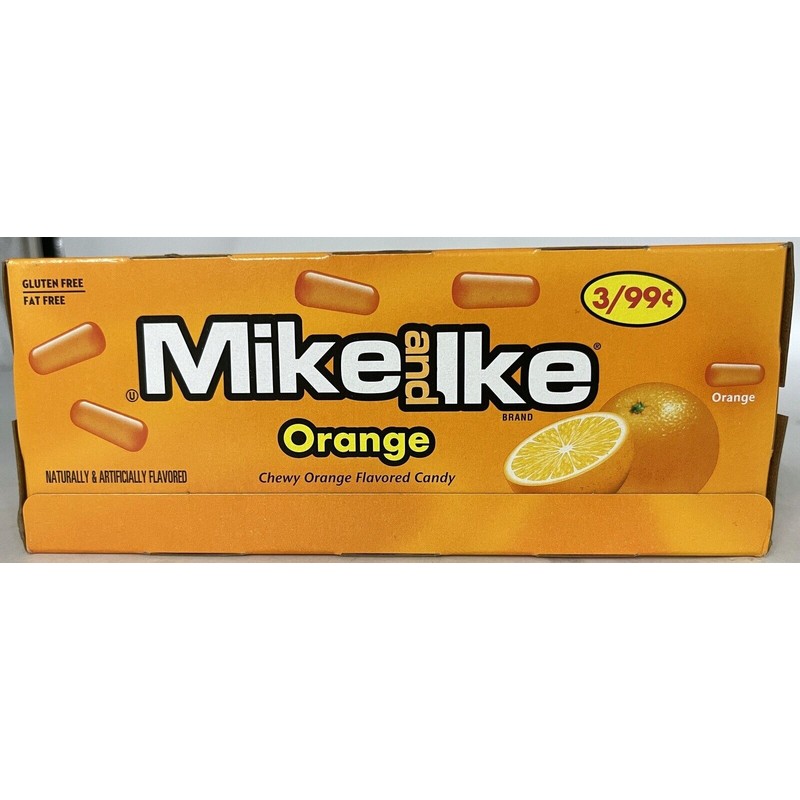 Mike and Ike Orange Flavored Chewy Candy Box 24 Count