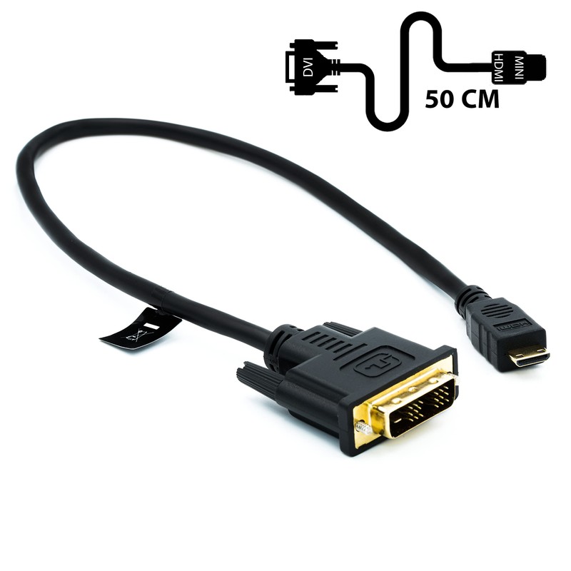 BIGtec 0.5 M Mini HDMI/DVI Cable/Gold-Plated Adapter - Plug To