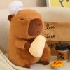 Karoeiwa Capybara Plush with Cooking Chef Hat Holding Cheese 9.8