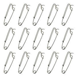 ZYAMY 15PCS Stainless Steel Tackle Clip 8x2cm Fishing Gear Eyelet Pin Longline Tackle Hanger Buckle Fishing Accessory for Floating Tuna Line Floating Fishing Crab and Shrimp Fishing