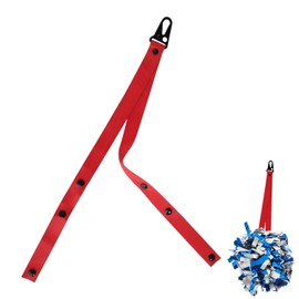 lasuroa Soporte para Pompones de Animadora, Ajustable Soporte para Pompones de Porrista Accesorios Porristas para Deportes de Adolescentes(Rojo)