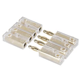 DONOONIS Banana Plug Socket, Speaker Plug, Speaker Cable Connector, 4-Way Cable Connector, Banana Plug, Coupling Soundboard Rear Shelf Plug up to 4.00 mm², Gold-Plated