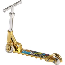 Seadiquiet Golden Mini Finger Scooter Two Wheel Scooter Finger Scooters Bike Plastic Fingerboard Skateboard Simulation Decoration