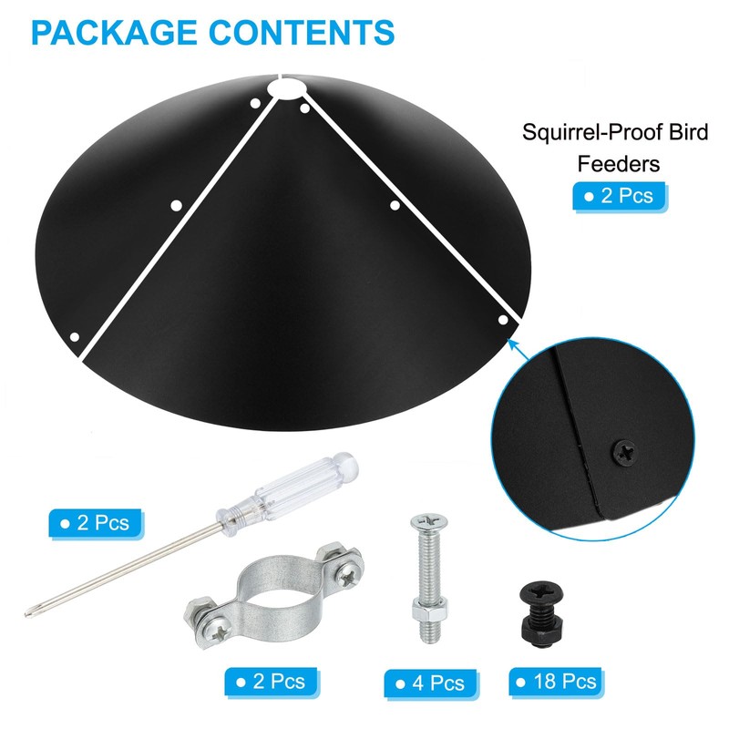 PATIKIL Squirrel Baffle for Bird Feeders Pole 17 inch, 2
