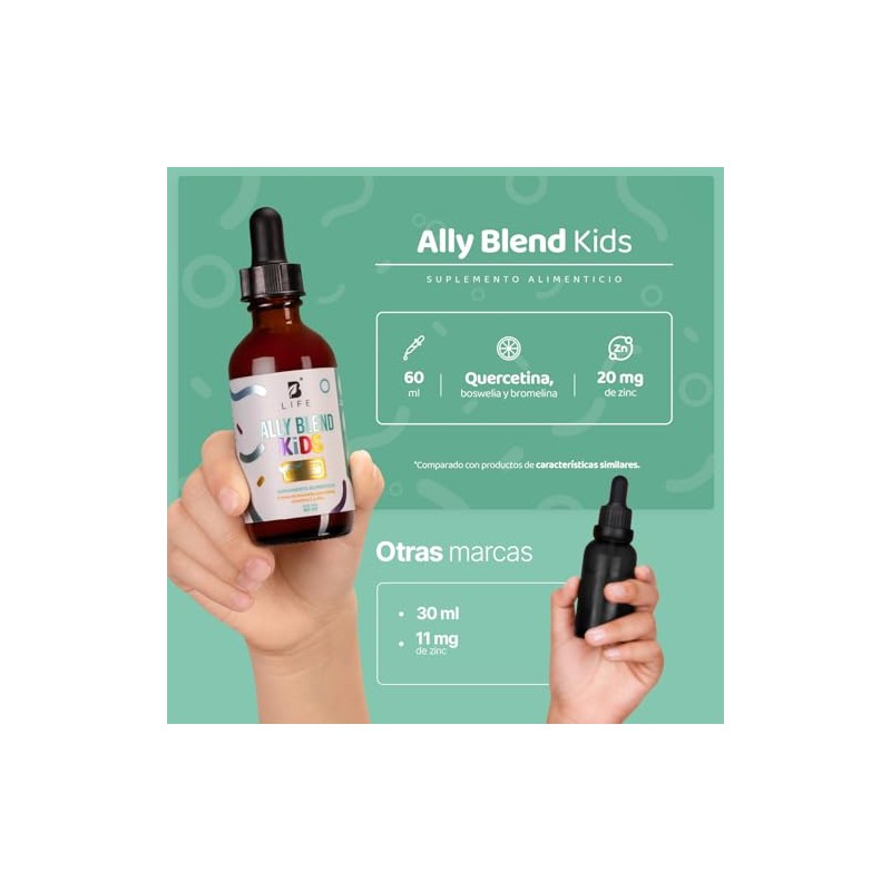 Ally Blend Kids Gotas Meses Consumo Adicionado Vitamina Zinc Life
