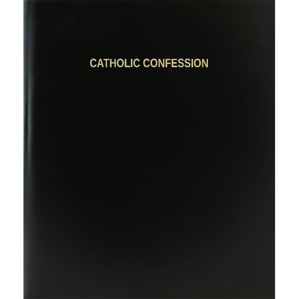 BookFactory Catholic Confession Log Book/Journal/Logbook - 120 Page, 8.5''x11'', Black