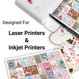 akaca Half Sheet Self Adhesive Shipping Labels 5.5" x 8.5", White, 240 Labels Printable Sticker Paper for Laser & Ink Jet Printer, Strong Adhesive, Dries Quickly