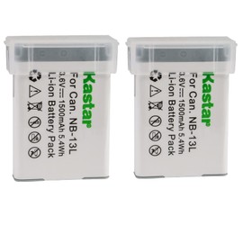 Kastar [Fully Decoded] Battery (2-Pack) for Canon NB-13L NB13L CB-2LH and Canon PowerShot G5 X, G7 X, G7 X Mark II, G9 X, G9 X Mark II, PowerShot SX620 HS, SX720 HS, SX730 HS, G1 X Mark III Camera