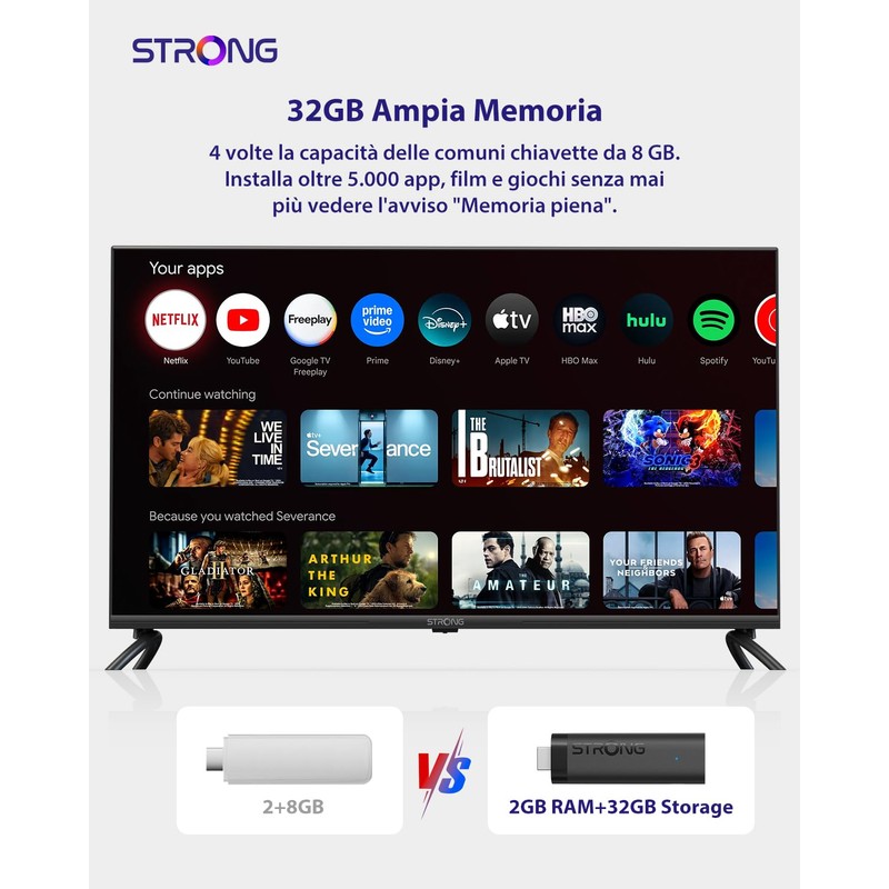 STRONG LEAP-NOVA-X TV Stick 4K UHD, Android 14, 32GB Memoria