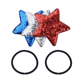 4th of July Star Hair Clips for Women Girls Patriotic Hairpins Red White and Blue Hair Accessoies Clip for Girls 2PCS Patriotic Barrettes Pins Independence Day Gifts Glittery Snap Hair Clips