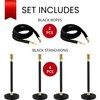 2 PCS Black Stanchions with Black Ropes - Crowd Control
