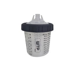 WTP TOOLS Disposable Paint Cup System KIT Combo, 50 Lids + 50 Liners + 1 Hard Cup + 20 Caps - 1 Box 400/650/850ml 14/22/29 Oz (125mic filter) - Sprayer Mixing Cup for Automotive Paint Gun (650ml/22Oz)