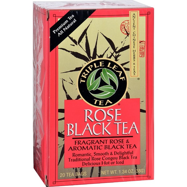 Triple Leaf Tea Rose Black Tea - 20 bags per pack - 6 packs per case.